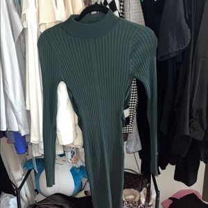 Fashion Nova Forest Green Long Sleeve Dress